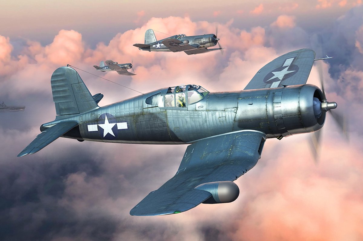 HobbyBoss Modelbouwpakket Vliegtuigen - 80385 Vought F4U-2 Corsair - Propeller Vliegtuig Plastic - 1:48 - Modelbouw