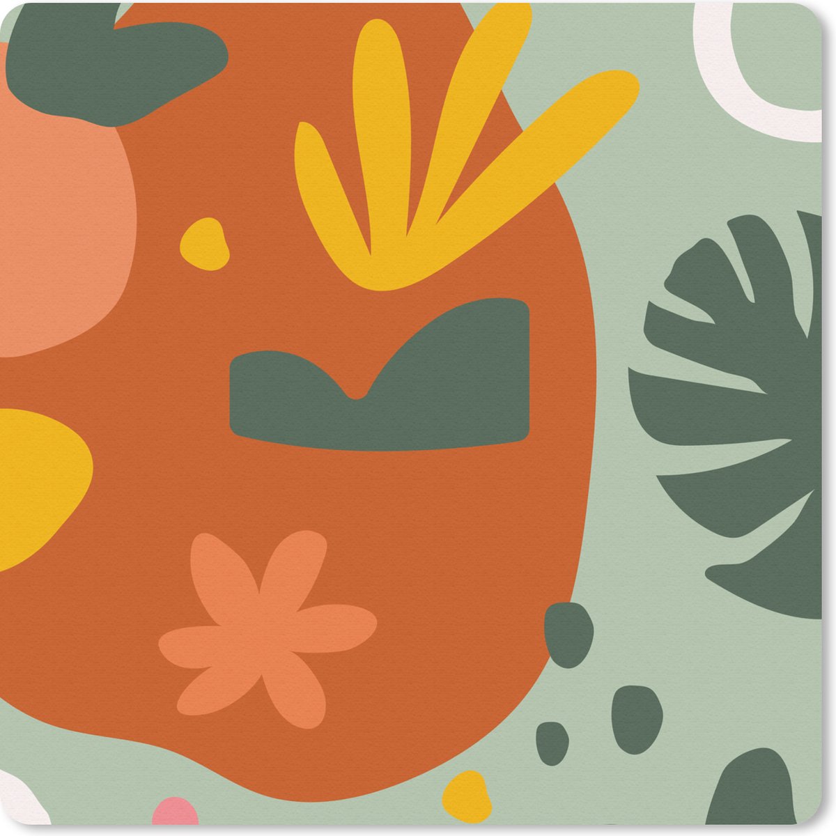Muismat 30x30 cm - Mousepad Planten - Kleuren - Patroon - Muismatten