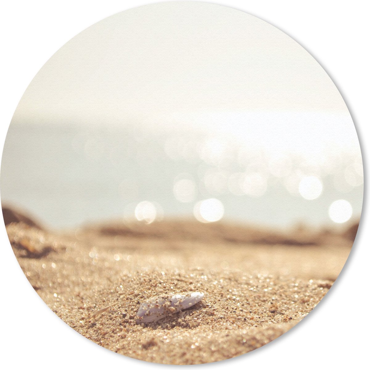 Muismat rond 50x50 cm - Mousepad Strand - Zand - Schelp - Ronde muismatten
