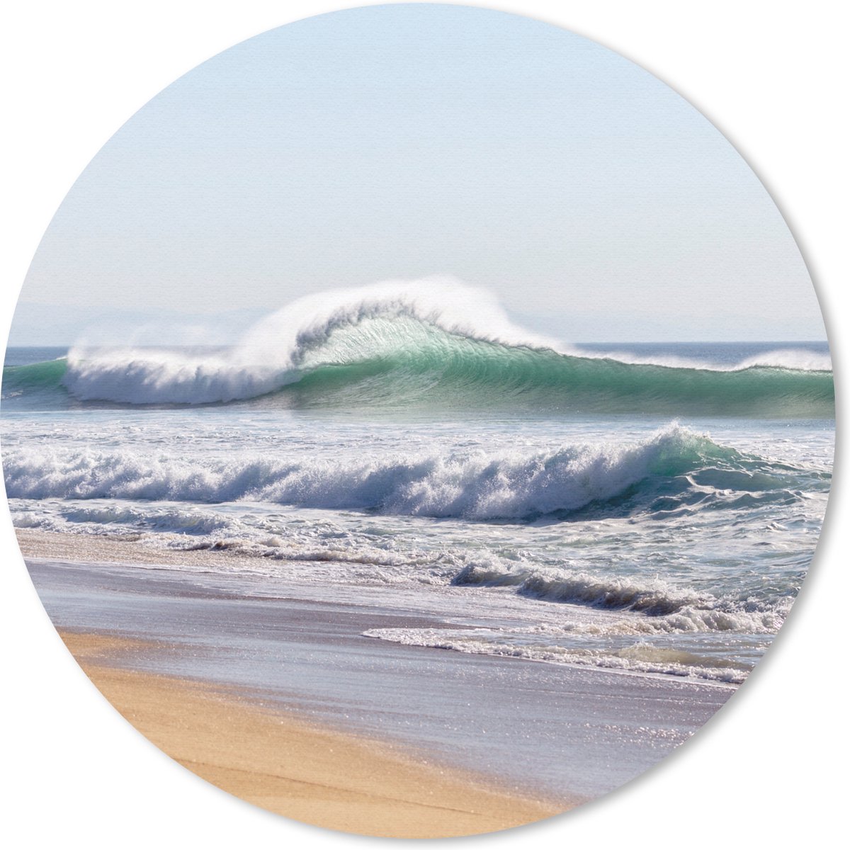 Muismat rond 40x40 cm - Mousepad Strand - Golven - Zee - Ronde muismatten