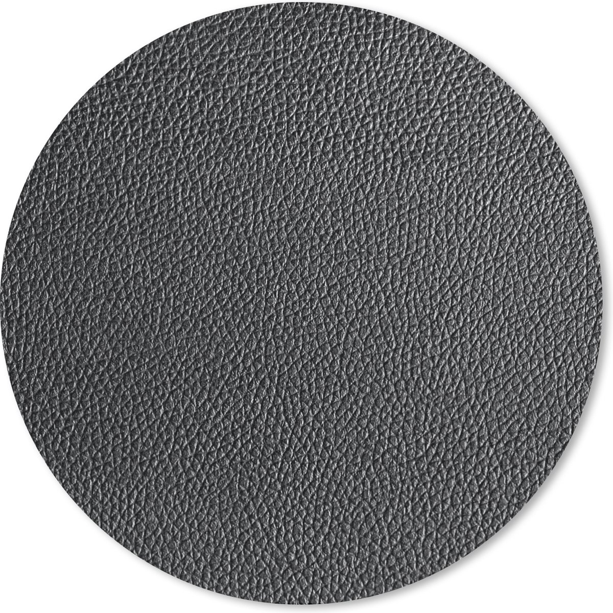 Muismat rond 40x40 cm - Mousepad Leer - Lederlook - Zwart - Licht - Ronde muismatten