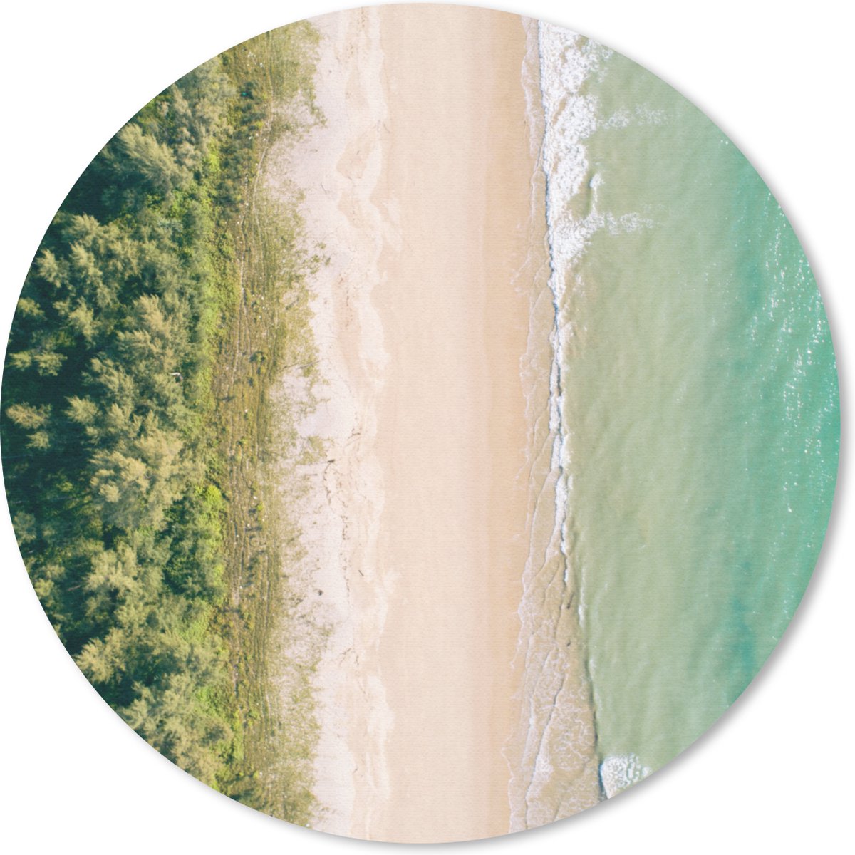 Muismat rond 40x40 cm - Mousepad Strand - Bomen - Water - Ronde muismatten