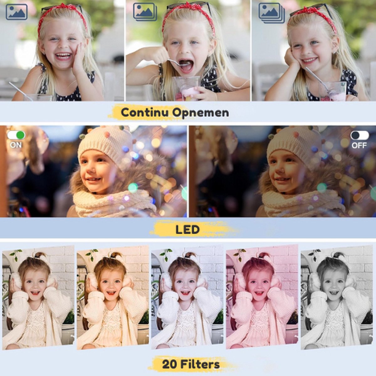 32 GB Draagbare Digitale Camera voor Kinderen: 48 MP 16x Zoom Vloging-Camera met Anti-Shake Fotofiltratie Continu Fotograferen Autofocus Compactcamera Roze