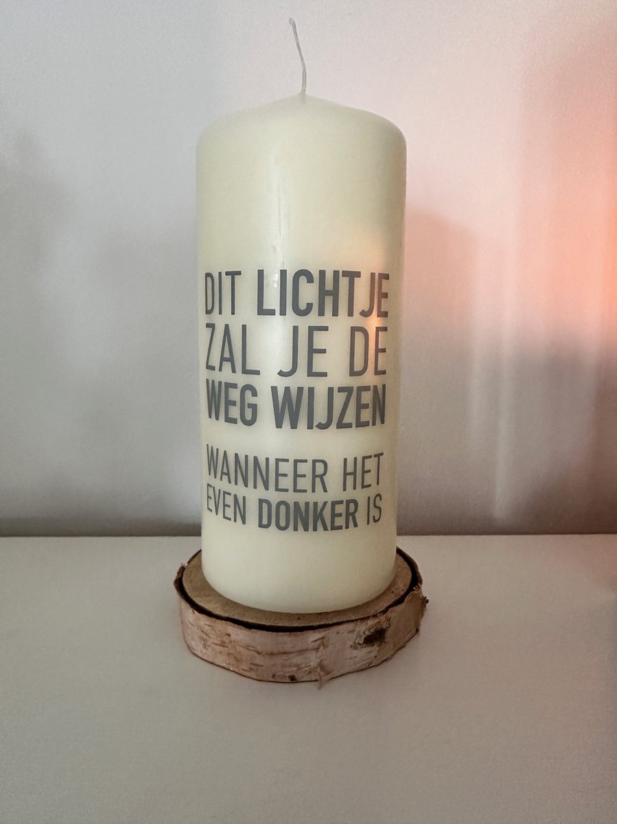 Kaars - Troostkaars - Persoonlijke boodschap - Dit lichtje .... - Herinnering aan geliefde - Herdenkingskaars - AF-TK29-154DL