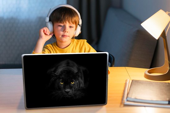 Sticker pour ordinateur portable - 12,3 pouces - Léopard - Yeux - Zwart