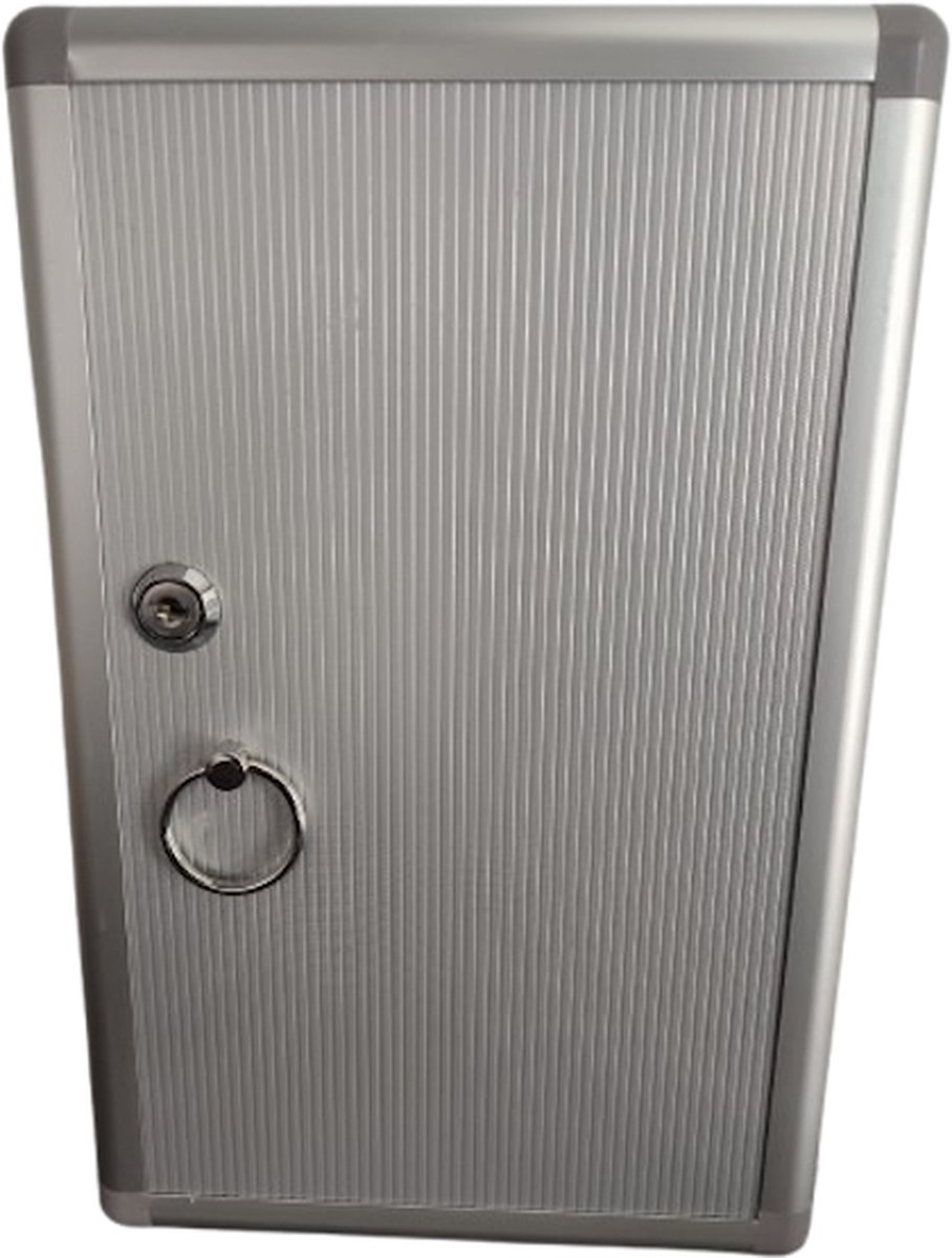 Boxus Sleutelbox - Sleutelkluis - Sleutelkast - Industrieel - Met 24 haken - Makkelijk op te hangen - Medicijnkastje - Verbandkast - Aluminium - Veilig afsluitbaar - H 32 x B 21 x D 5,4 cm