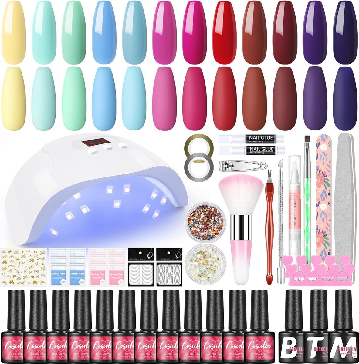 Goedkoopste UV Nagellak Set met 36W Led Lamp – Compleet Gelnagels Starterset voor Thuis Manicure