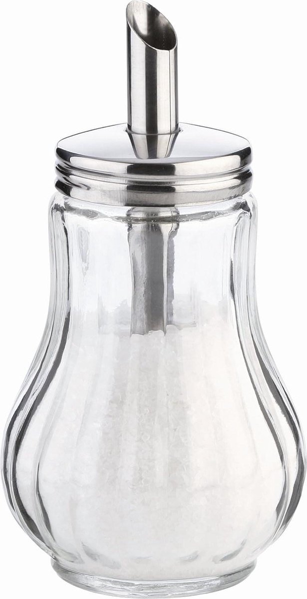 Suikerpot transparant 250 ml - suikerstrooier toevoegen
