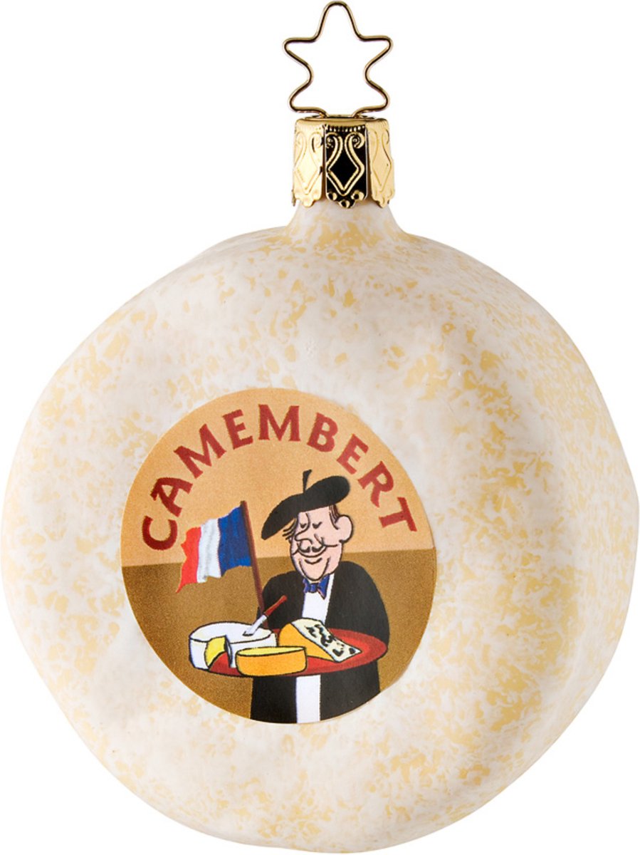 Inge Glas - Kerstornament - Camebert - 8.5cm - Camebert Kerstbal - Glazen Kersthanger