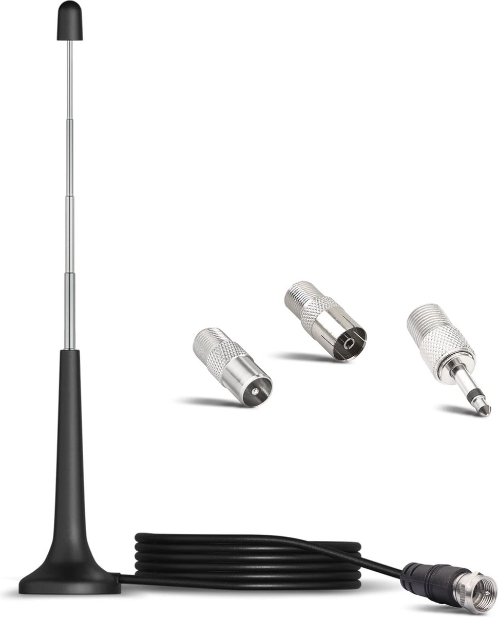 Telescopische FM Radio Antenne met Magnetische Basis en 3m Verlengkabel voor HiFi Ontvanger