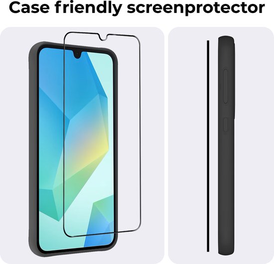 Case friendly screenprotector met een smartphone