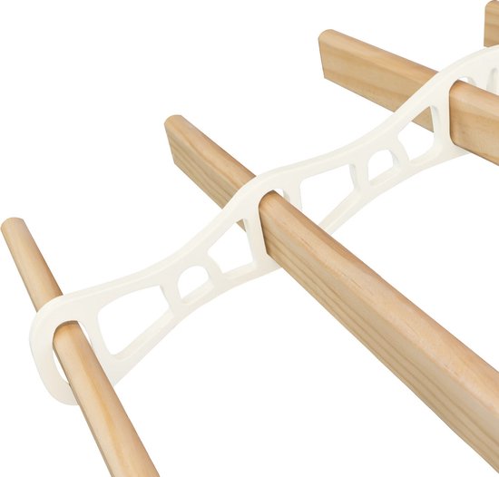 Sèche-linge plafond avec système de poulies en Ivoire, 6 Lattes en bois de 1,8m | Capacité de charge de 30 kg | Kit de montage GRATUIT | Étendoir suspendu pour Vêtements