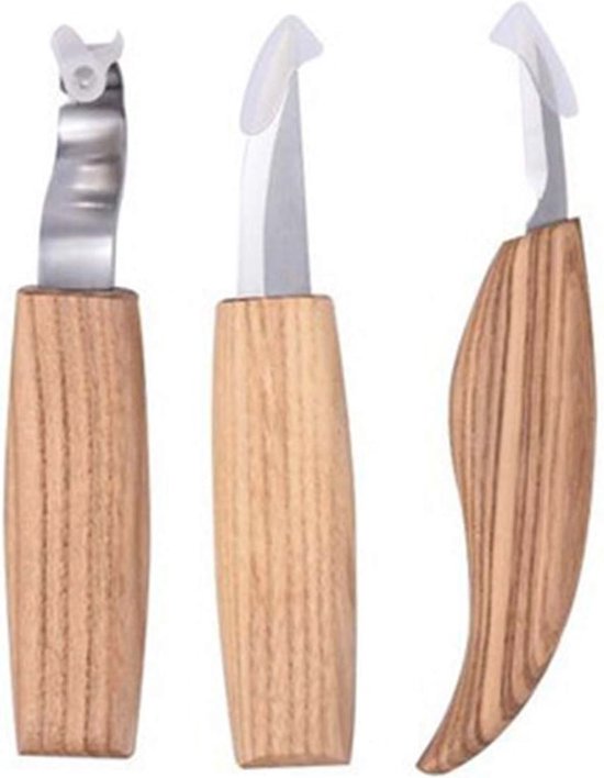 BeaverCraft S13 Spoon Woodcarving Set of 3 Knives in Pouch