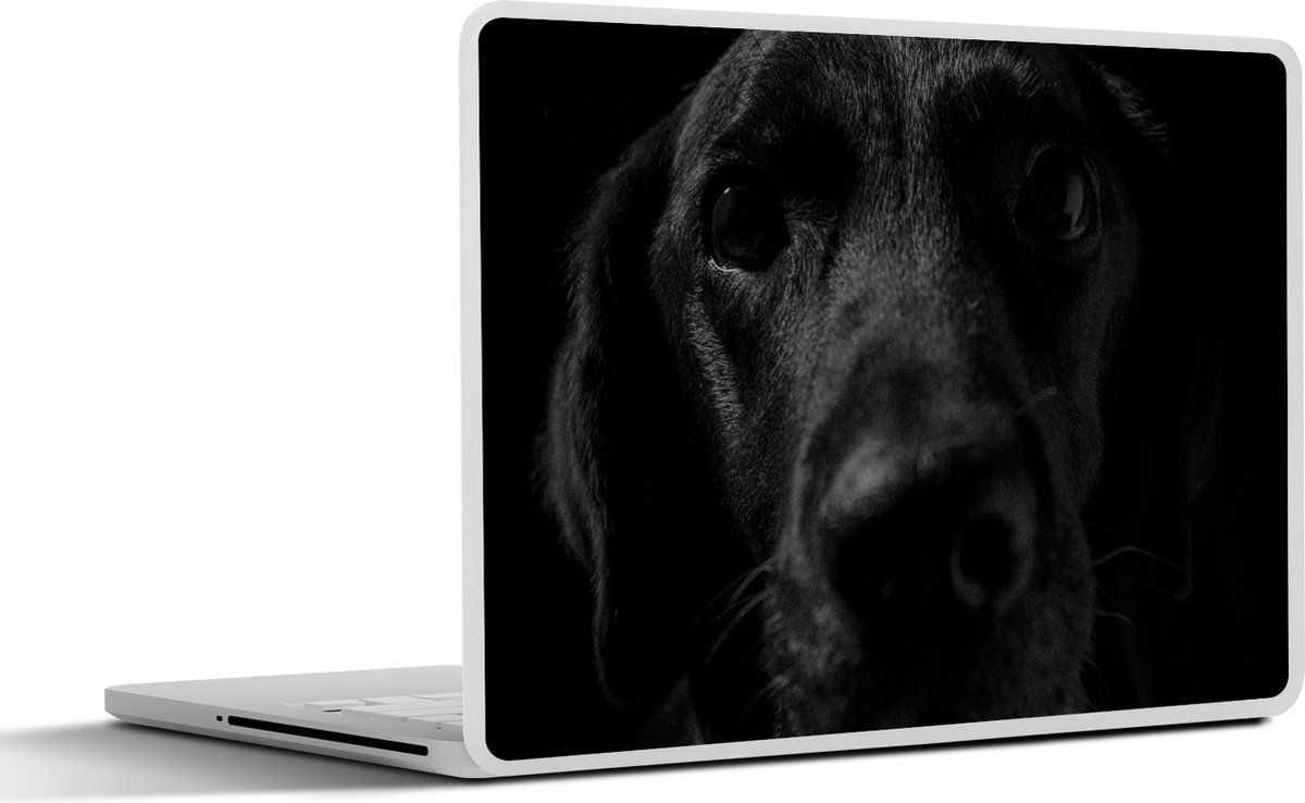Laptop sticker - 13.3 inch - Hond - Huisdier - Zwart - 31x22,5cm - Laptopstickers - Laptop skin - Cover