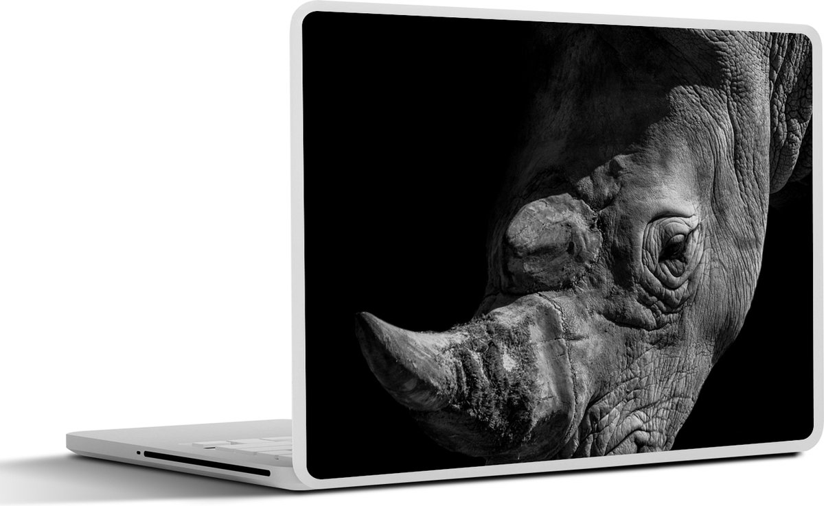 Laptop sticker - 11.6 inch - Neushoorn - Wild dier - Portret - 30x21cm - Laptopstickers - Laptop skin - Cover
