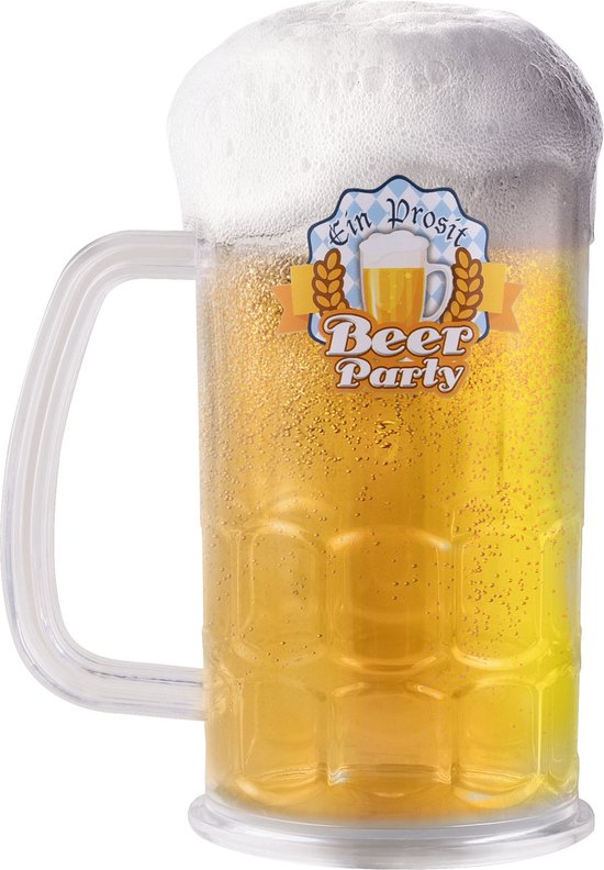Chope à bière Oktoberfest 14 cm - Chopes à bière en verre à bière en plastique 275 ml - Oktoberfest / Beer Party Catering Party Supplies
