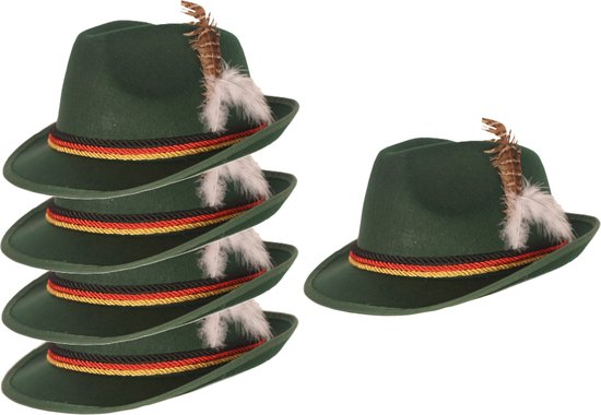 Generisch 2026 Duitse bierhoed, traditionele fedora met veer voor