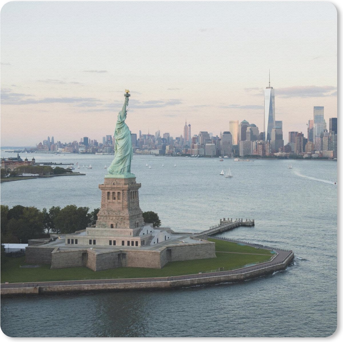 Muismat 30x30 cm - Mousepad New York - Vrijheidsbeeld - Amerika - Muismatten