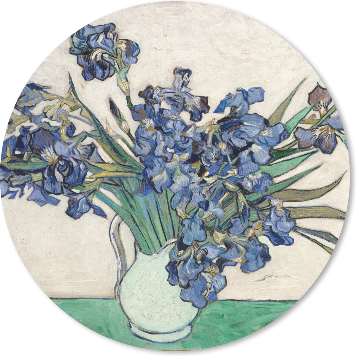 Muismat rond 30x30 cm - Mousepad Stilleven van irissen - Vincent van Gogh - Ronde muismatten
