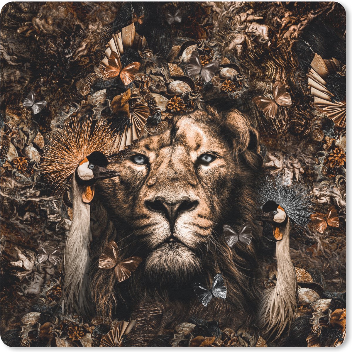 Muismat 20x20 cm - Mousepad Dieren - Vlinders - Vogels - Muismatten