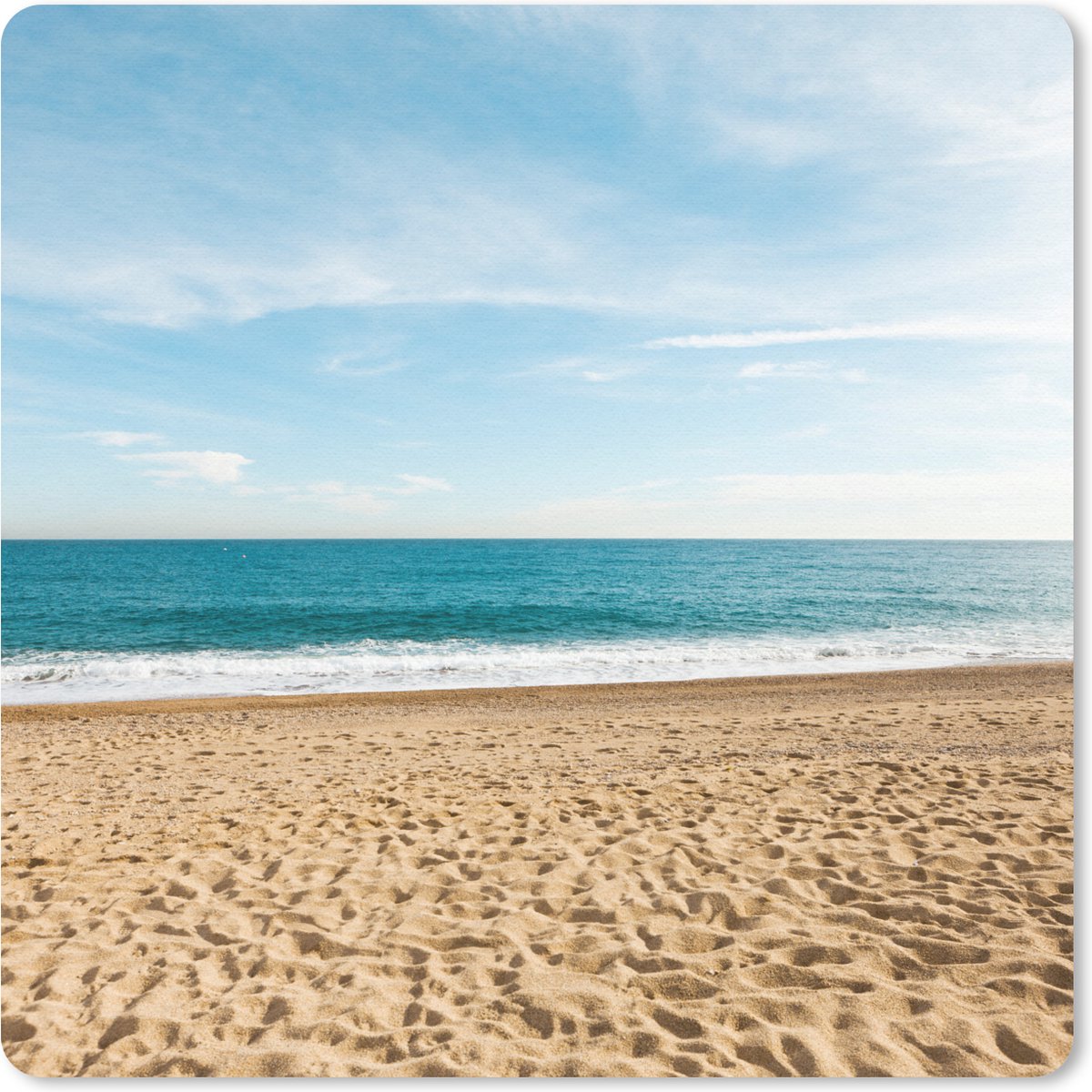Muismat 20x20 cm - Mousepad Zand - Strand - Zon - Muismatten