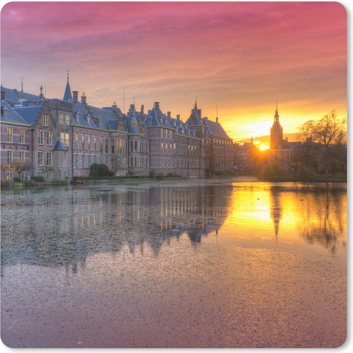 Muismat 30x30 cm - Mousepad Het Binnenhof in Den Haag - Muismatten