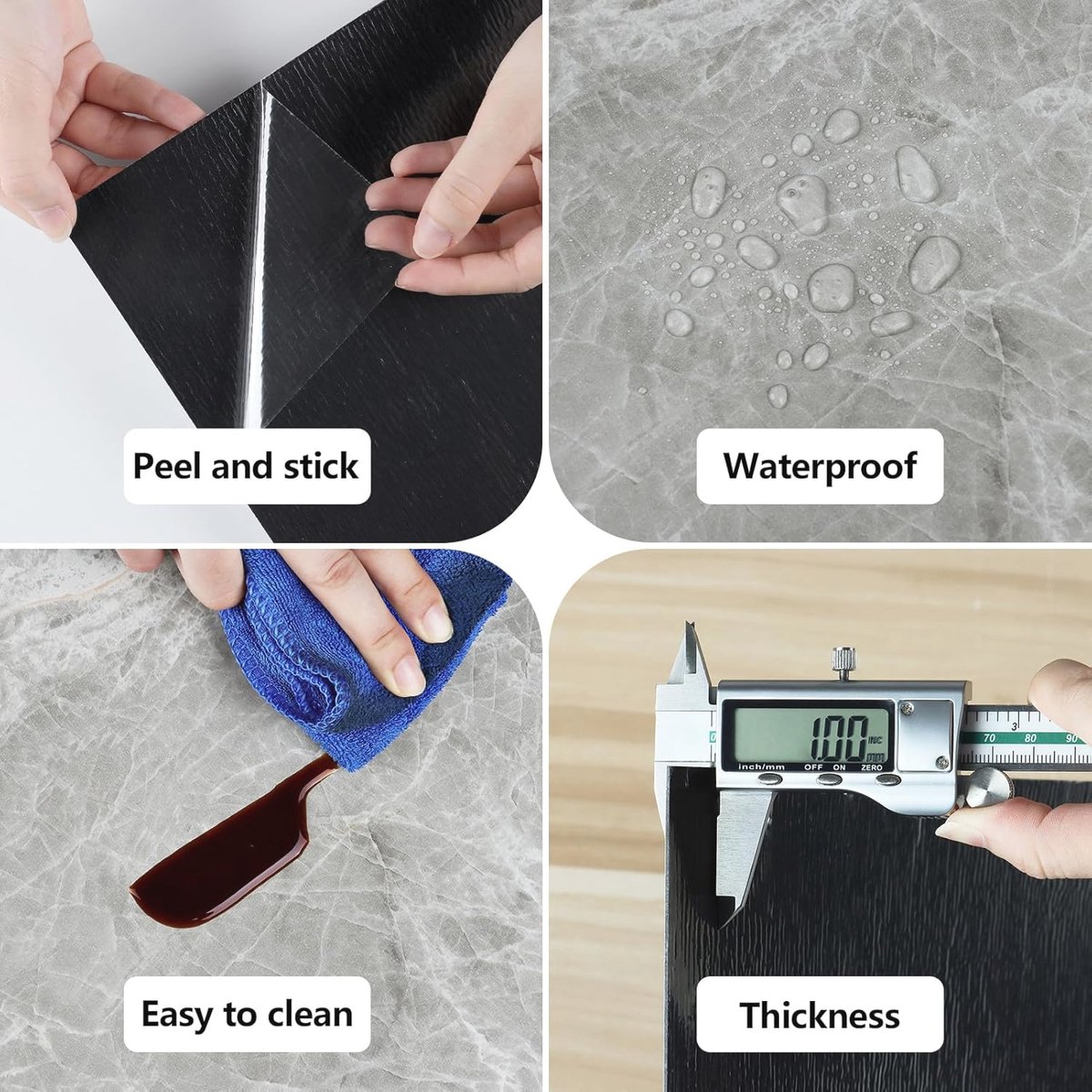 Vinylvloeren Zelfklevend PVC Vloerbedekking voor Keuken Woonkamer Slaapkamer Waterdichte Slijtvast Vinyl Vloer 30x30cm 10stuks