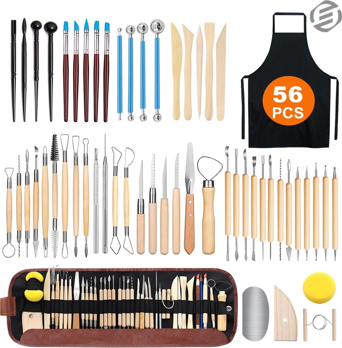 Equivera Pottenbakken Gereedschap - Pottenbakkersgereedschapset - Boetseer Gereedschap - Klei Gereedschap - Boetseer Set - Beeldhouwen - Pottenbakken - Boetseergereedschap - Kleigereedschap - Modelleergereedschap
