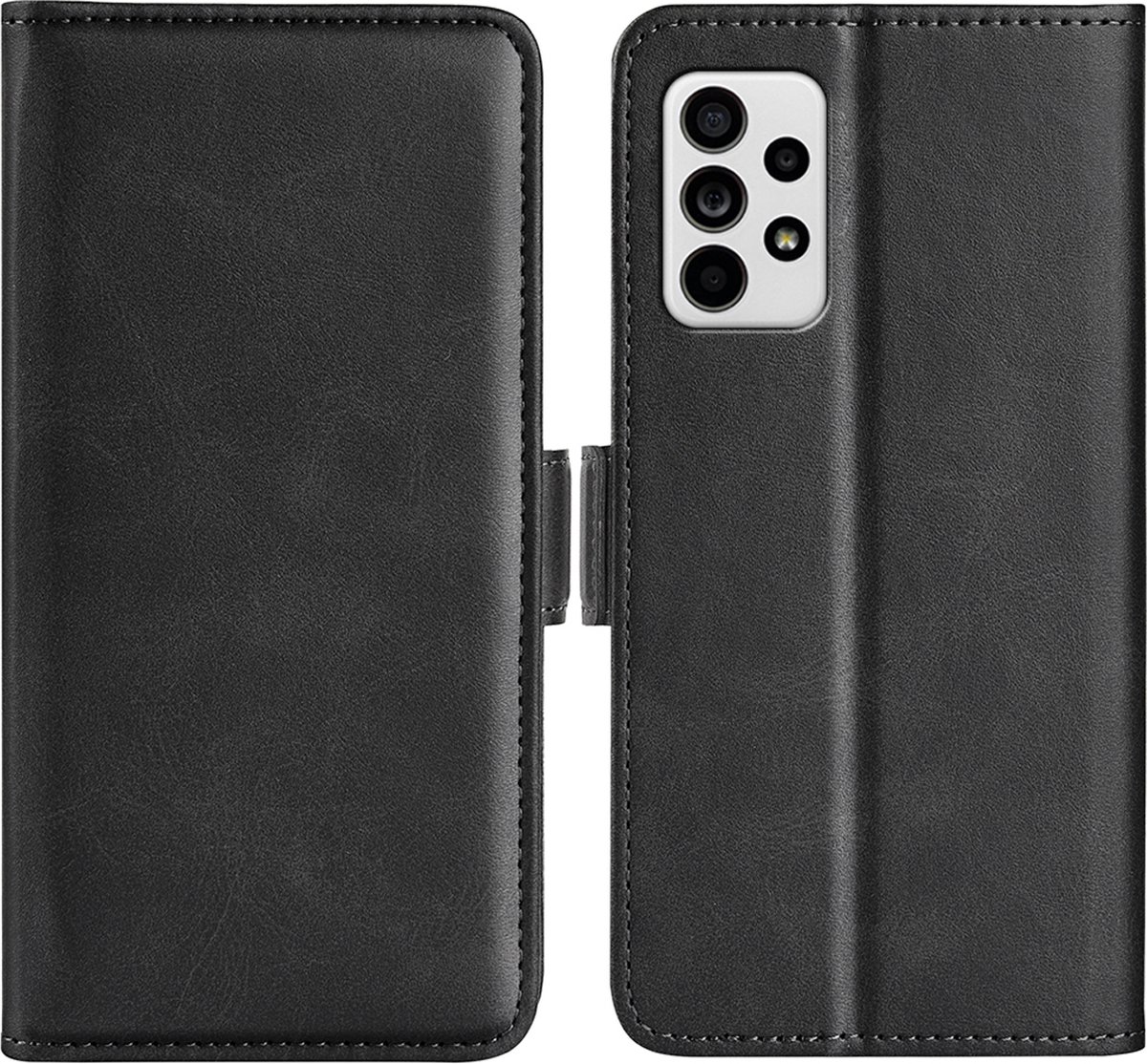 MobyDefend Hoesje - Geschikt voor Samsung Galaxy A53 - Luxe Wallet Book Case (Sluiting Zijkant) - Zwart