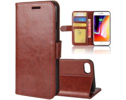 MobyDefend Hoesje - Geschikt voor Apple iPhone SE (2020/2022) / iPhone 7 / iPhone 8 - Wallet Book Case (Sluiting Achterkant) - Bruin