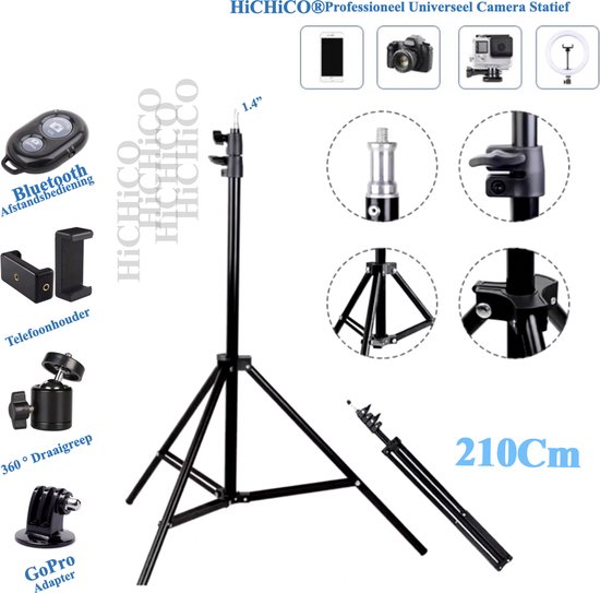Trépied Universel Pour Appareil Photo, Smartphone, Vidéo - Aluminium, 106cm, Bluetooth, Tête Axes