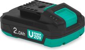 VONROC Accu 20V – 2.0Ah - Met b-directionele USB-C poort – accu en powerbank in één – compa-tibel met Power Delivery (PD) – Beveiligd met Electronic Cell Protection