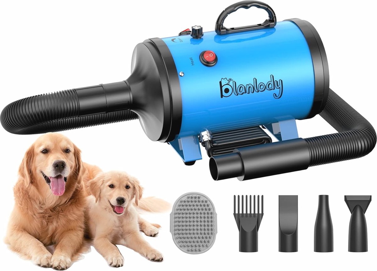 Hondenföhn met instelbare snelheid en stille werking - Perfecte verzorging voor honden