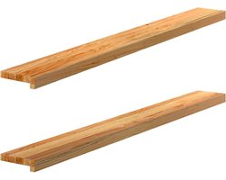 vidaXL - Vensterbanken - 2 - st - 140x15x2 - cm - massief - eikenhout - lichtbruin
