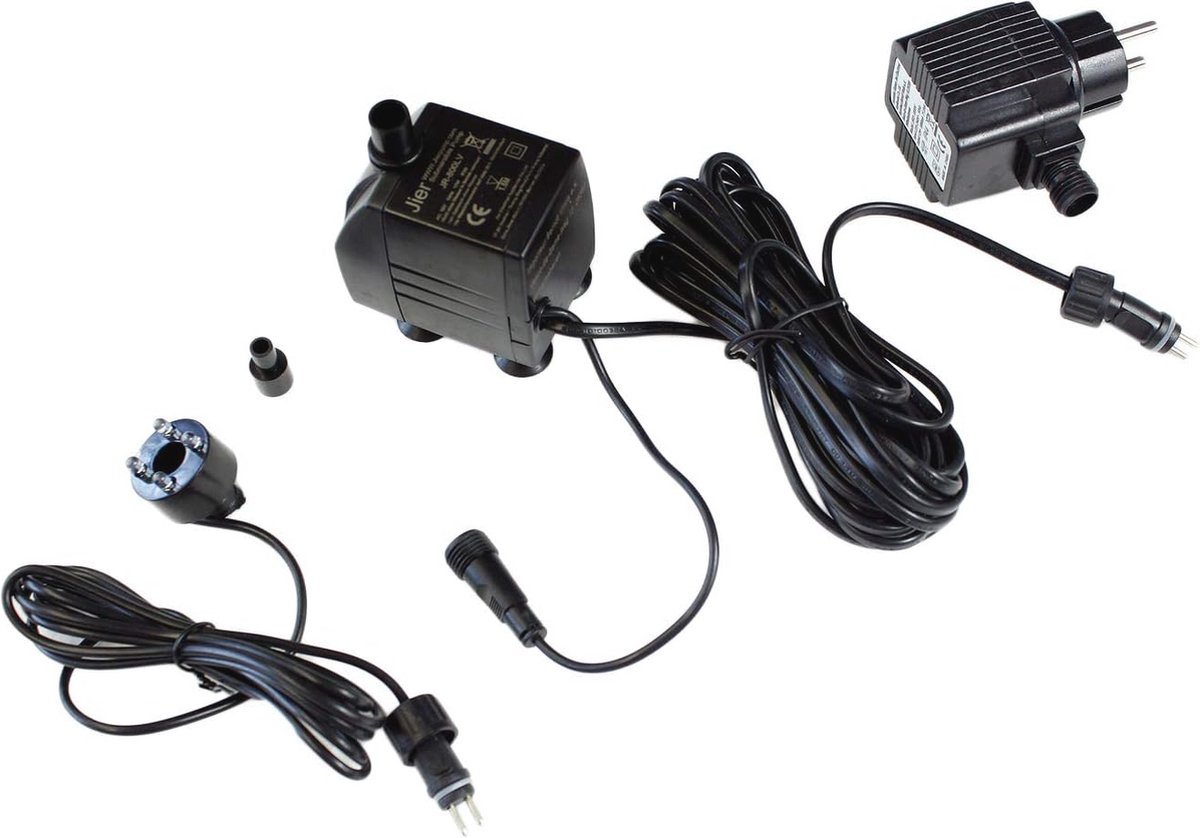 Fonteinpomp met ledspot en waterornamentfunctie 800 l/u