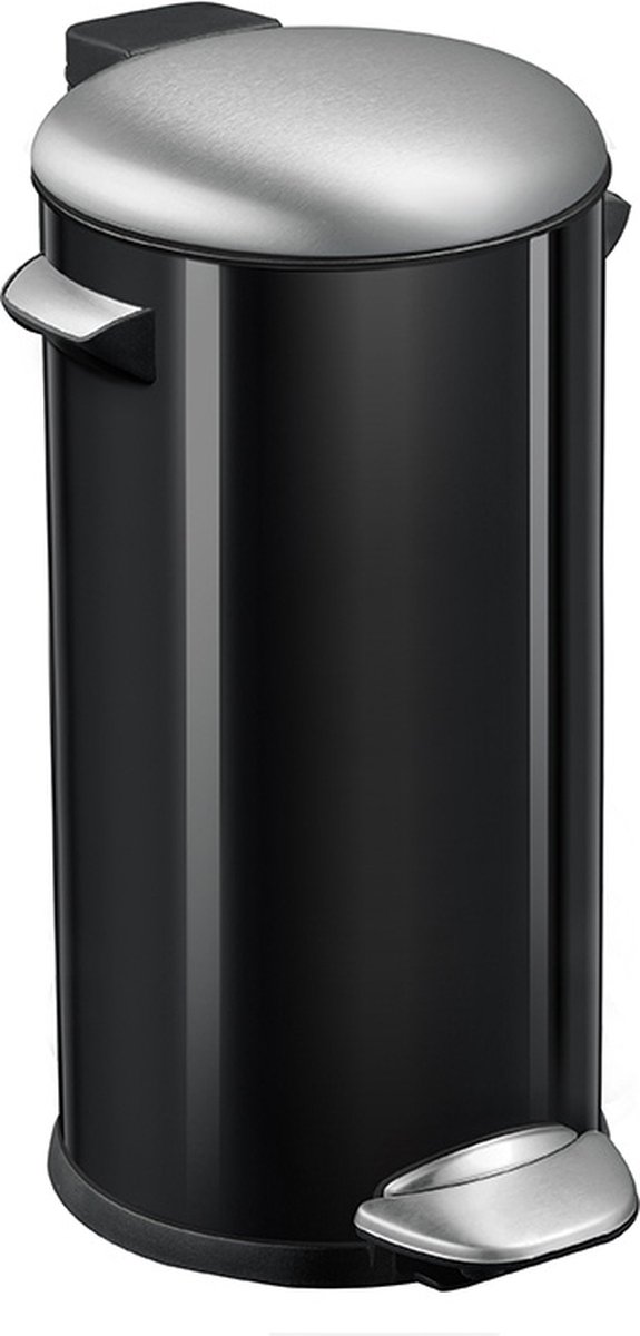 Goedkoopste EKO - Belle Deluxe pedaalemmer 30 liter - Steel Plastic - zwart glanzend, mat RVS - Prullenbak