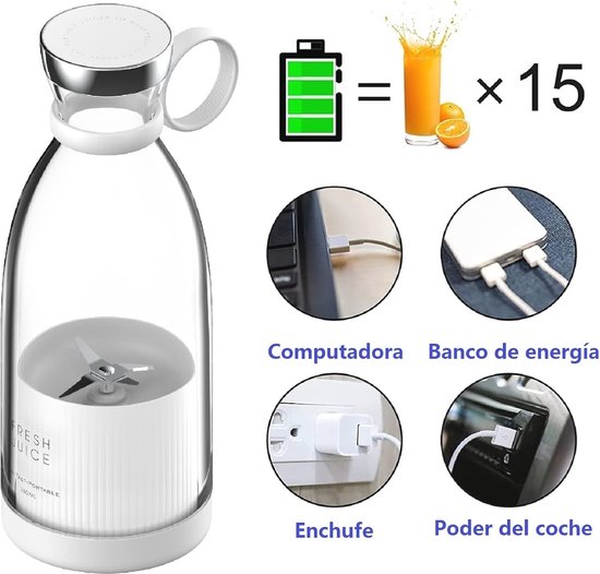 Draagbare Smoothie Maker - 350 ml Mini Blender - Perfect voor Gezonde Dranken On-the-go van Merkloos — afbeelding 3