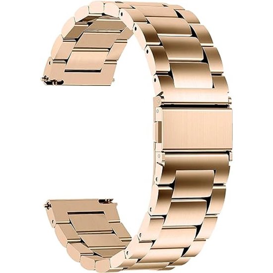 Bracelet de montre Oyster Rose 20 mm universel - Attache bracelet 20 mm - Couleur Or Rose Bracelet de montre acier inoxydable 316l bleu | convient également aux montres intelligentes suivantes Samsung , Huawei, ticwatch Amazfit , Honor