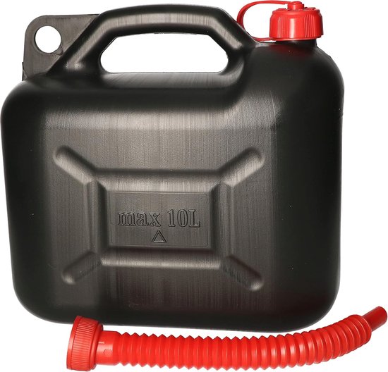 Jerrycan van kunststof met schenktuit - 10 liter voor brandstoffen en ...