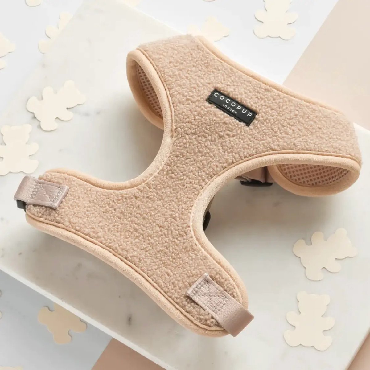 Harnas Hond - HondenTuigjes - Cocopup London - Beige Teddy - Wandelaccessoires - M