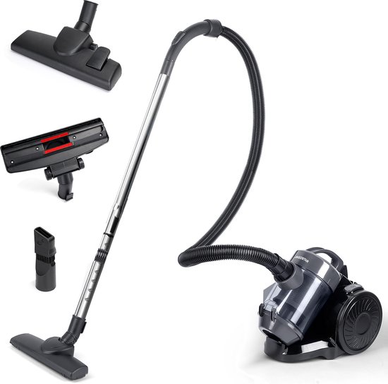 Aigostar Zack 30LSZ - Steelstofzuiger - Stofzuiger Zonder Zak - 2 Liter - 17KPa - HEPA 12 Filter - 800W - Lichtgewicht - Zwart