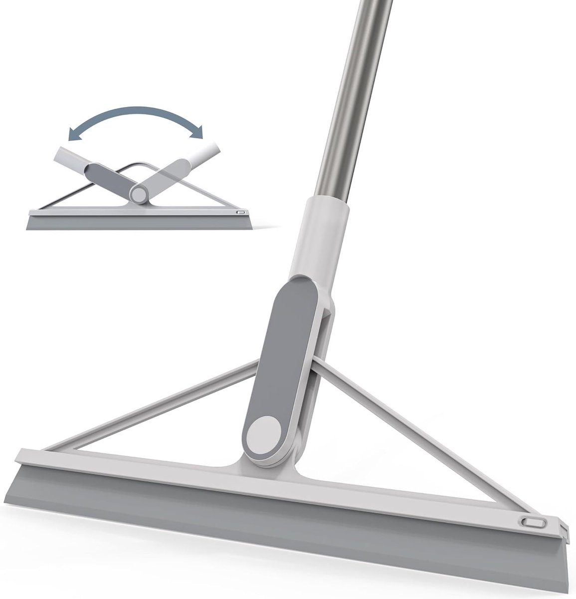 Goedkoopste Siliconen Wateraftrekker Vloer Wisser - Douche Wisser met Handvat - 156 cm Vloer Trekker - Douche en Raam Wisser - Ideaal voor Gladheid en Water - Grijs