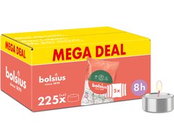 Bolsius - Grootverpakking Waxinelichtjes - 225 Stuks - Theelichtjes - Wit - 8 branduren - Duurzamere Theelichten Bolsius - Grootverpakking Waxinelichtjes - 225 Stuks - Theelichtjes - Wit - 8 branduren - Duurzamere Theelichten