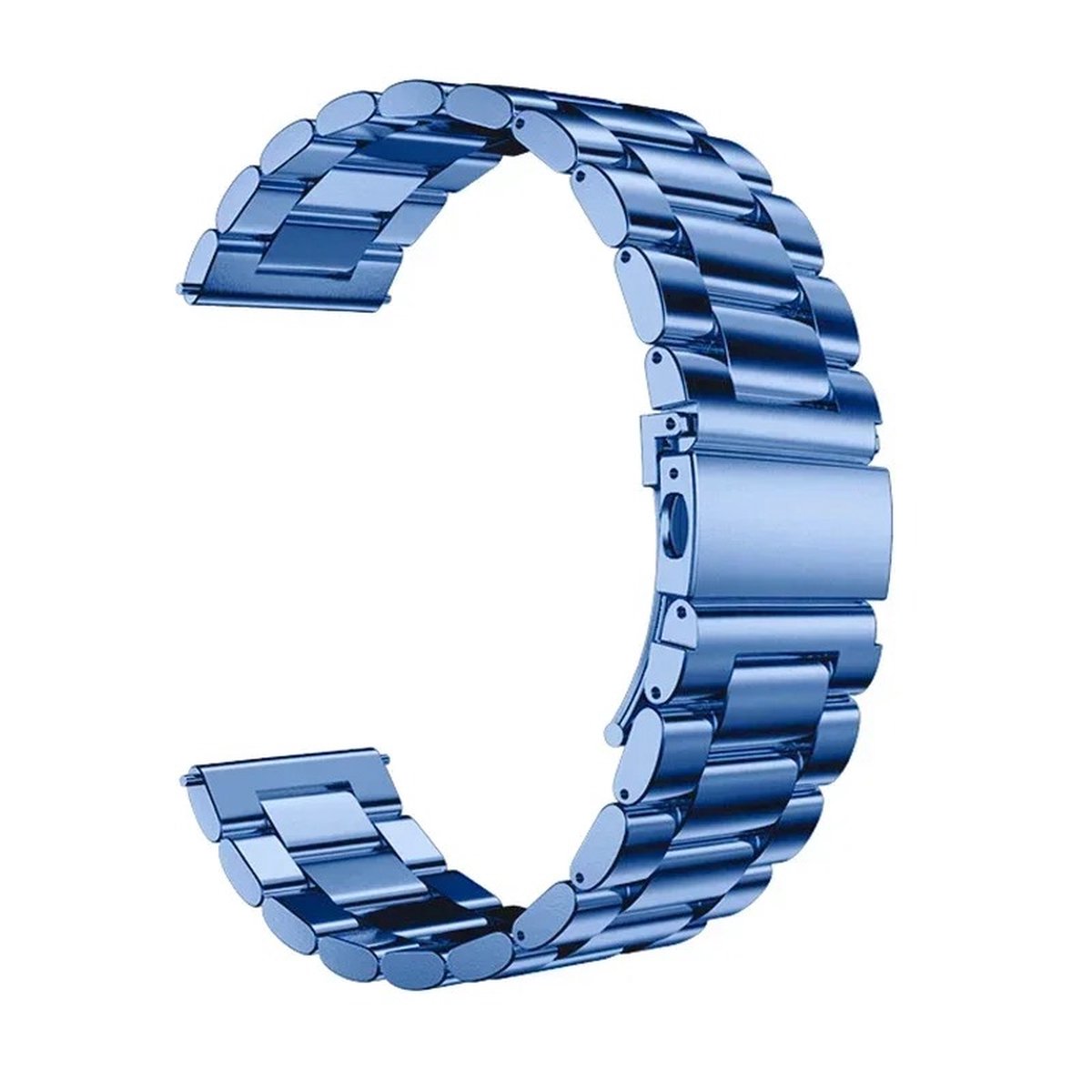 20mm Blauwe Oyster Horlogeband universeel - Band aanzet 20 mm - Horlogebandje RVS316l blauw | ook voor de volgende smartwatches geschikt Samsung ,Huawei, ticwatch Amazfit ,Honor