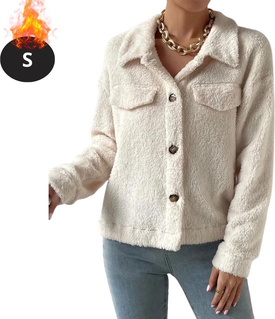 Bovista Winterjas - Dames Winterjas - Winter - Volwassen - Stijlvol - Teddy Jas Dames - Abrikoos - S