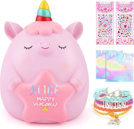 Grote Unicorn Spaarvarken Compatibel Met Meisje Kids, Hars Roze Munt Geld Spaarvarken Meisjes Spaarvarken Compatibel Met Kinderen Beste Kerst Verjaardag G