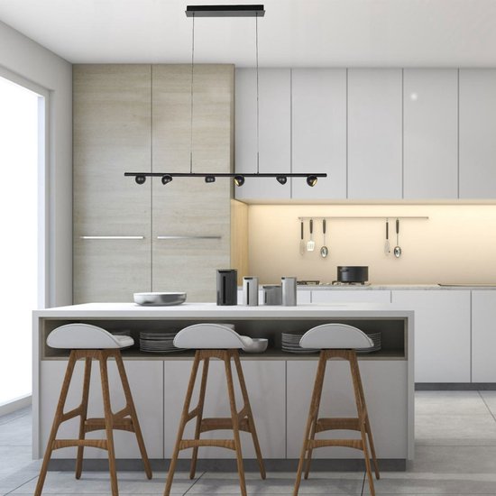 Lampe à suspension design noire moderne Marcadore | 6 LED lumineuses