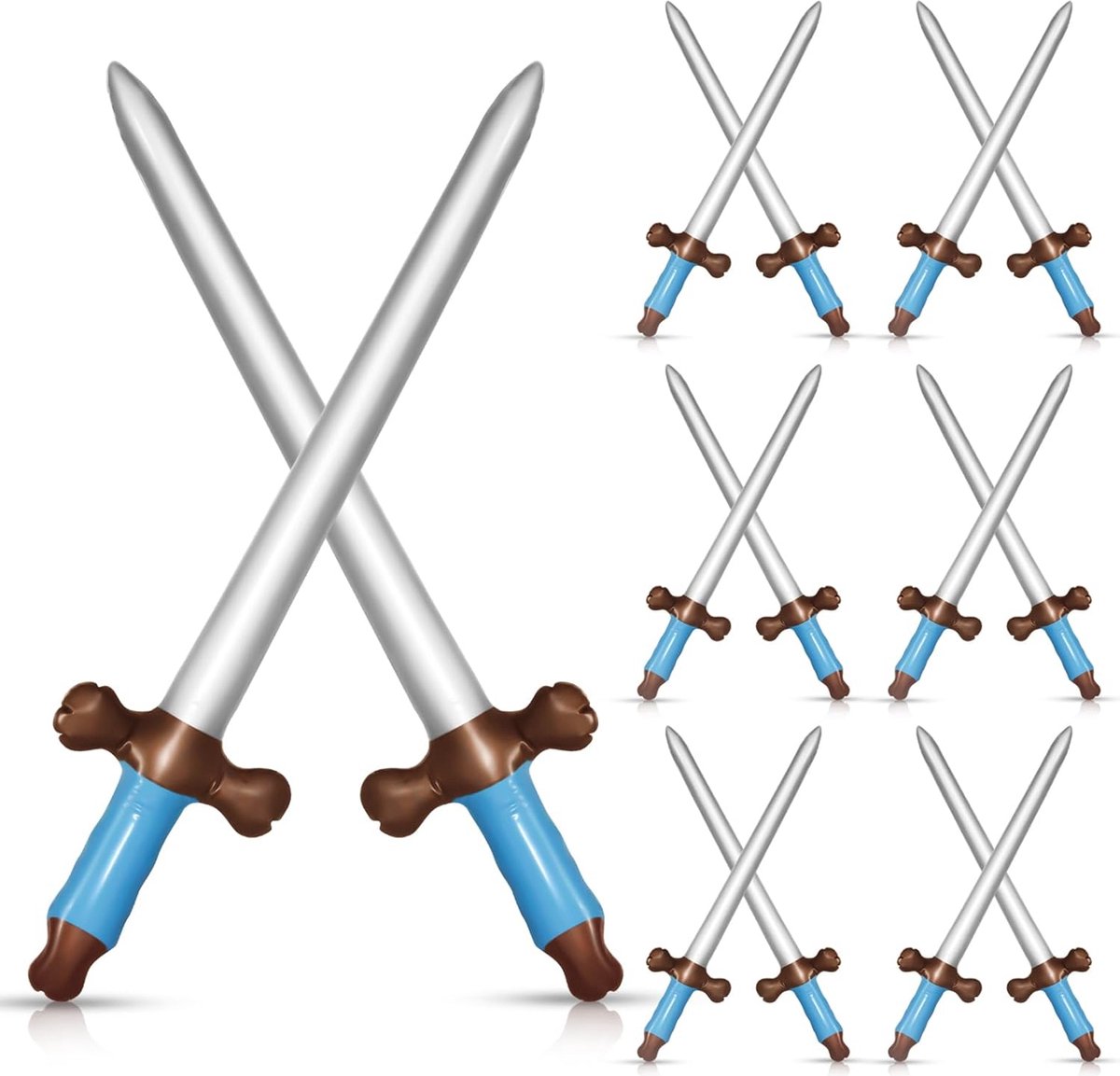Opblaasbaar piratenzwaard set - 12 stuks, 61 cm, speelgoed voor feestjes en cosplay