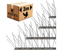 3 Meter Duivenwering met RVS Spikes en Metalen Basis - Duivenstrips Vogelwering Duivenafweer