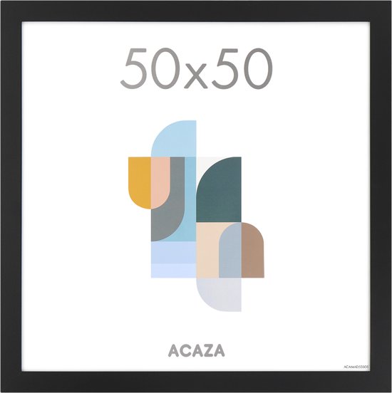 ACAZA Cadre photo - Cadre photo - Cadre à langer - 50x50 cm - MDF - Zwart